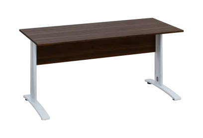 EPK 17 - 16 stůl kancelářský, kovová podnož bílá, deska 18 mm, široký 1600, ořech královský